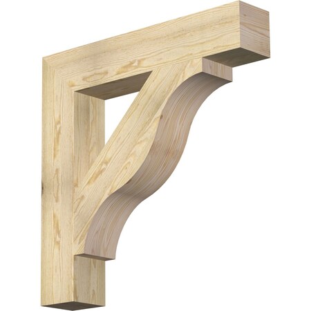 Ekena Millwork Funston Block Rough Sawn Bracket, Douglas Fir, 6"W x 34"D x 34"H BKT06X34X34FST05RDF